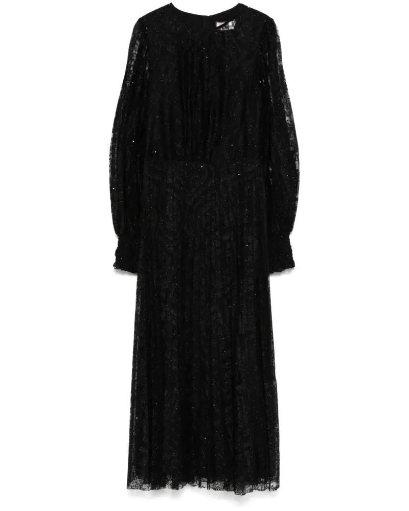 NISSA Midikleid aus Blumenspitze - Schwarz Schwarz