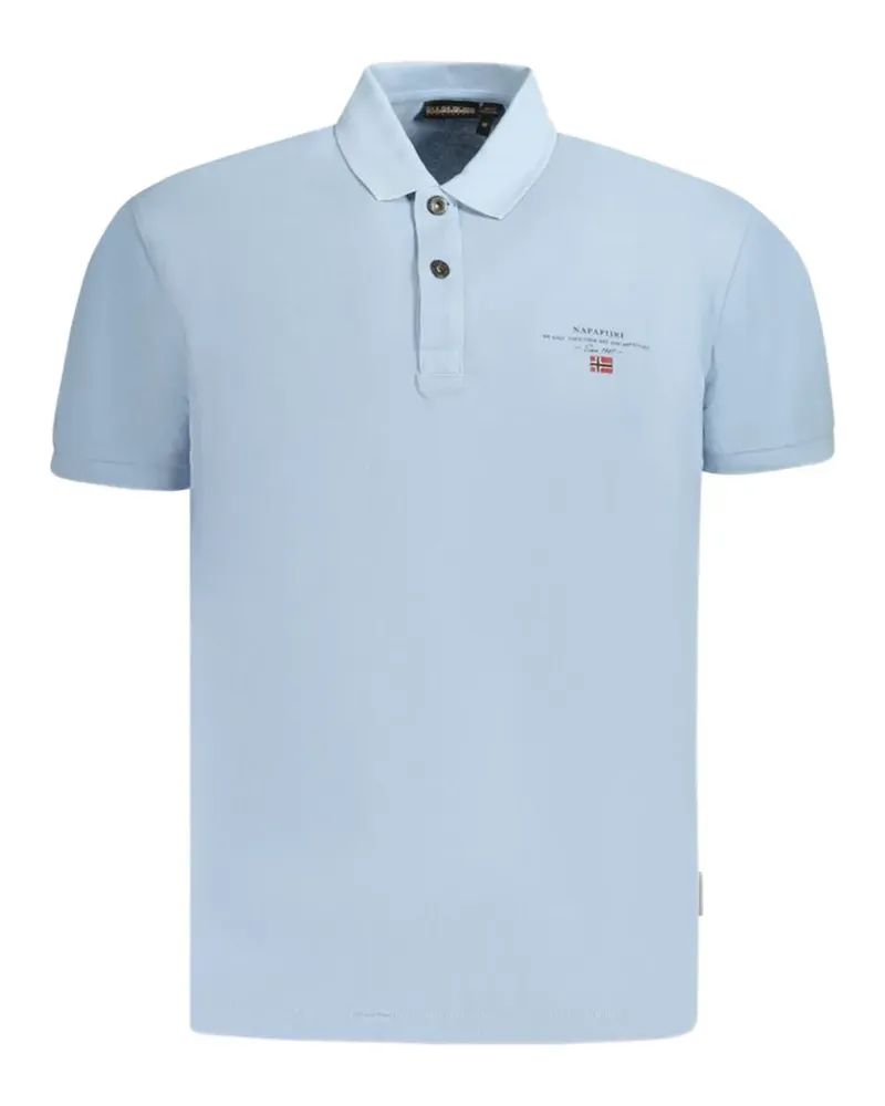 Napapijri logo-patch short-sleeve polo shirt - Blau Blau