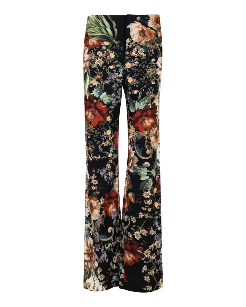 Alice + Olivia Andrew floral-print bootcut trousers - Schwarz Schwarz
