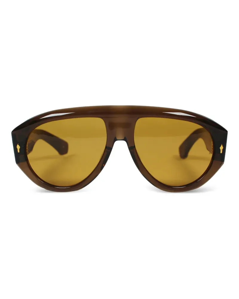 Jacques Marie Mage Sonnenbrille mit Shield-Gestell - Braun Braun