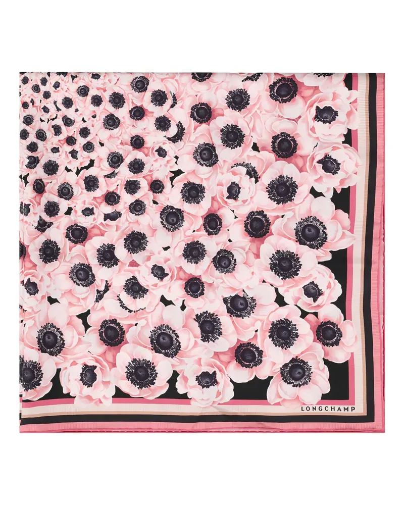 Longchamp Anemone Schal mit Blumen - Rosa Rosa