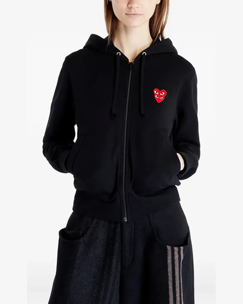 Comme des Garçons Kapuzenjacke mit Herz-Patch - Schwarz Schwarz