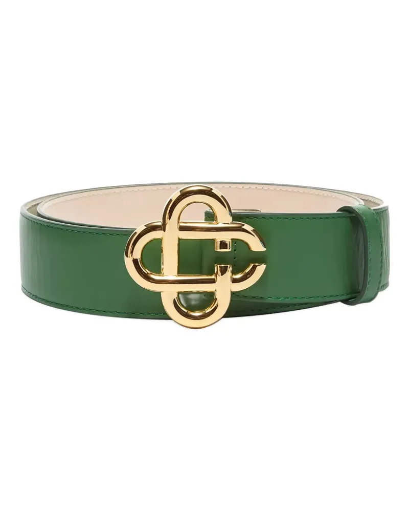 Casablanca Paris logo leather belt - Grün Grün