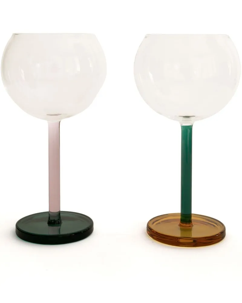 Sophie Lou Jacobsen Transparente Bilboquet Weingläser (2er-Set) - Rosa Rosa