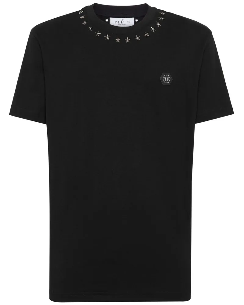 Philipp Plein T-Shirt mit Logo-Applikation - Schwarz Schwarz