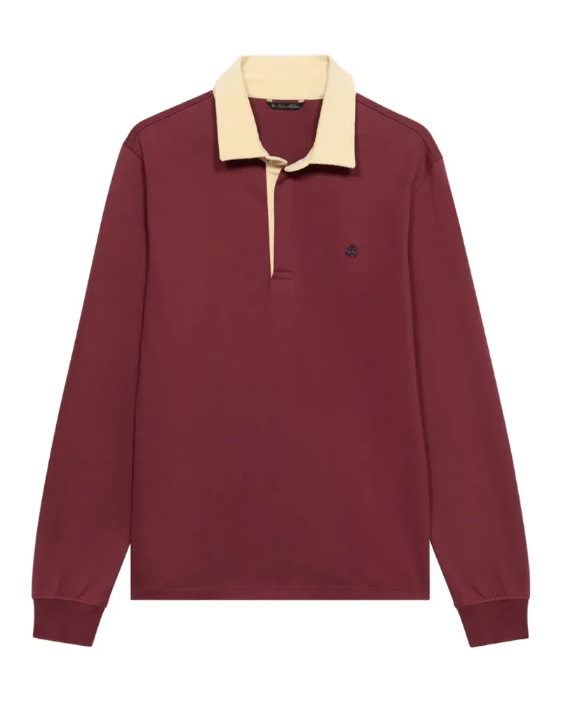 Brooks Brothers corduroy-collar logo-embroidered polo shirt Rot