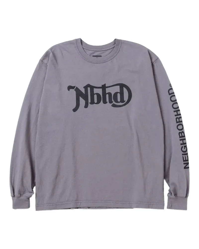 Neighborhood Langarmshirt mit Logo-Print - Grau Grau