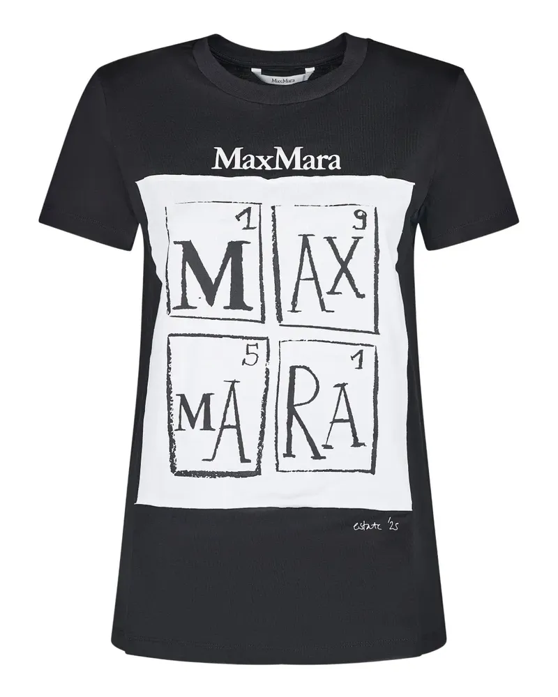 Max Mara T-Shirt mit Logo-Print - Schwarz Schwarz