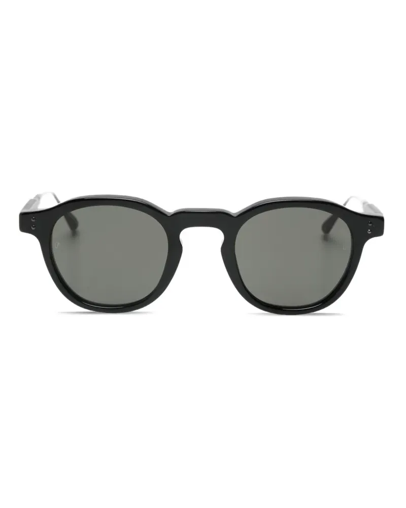 Linda Farrow Heath Sonnenbrille mit rundem Gestell - Schwarz Schwarz