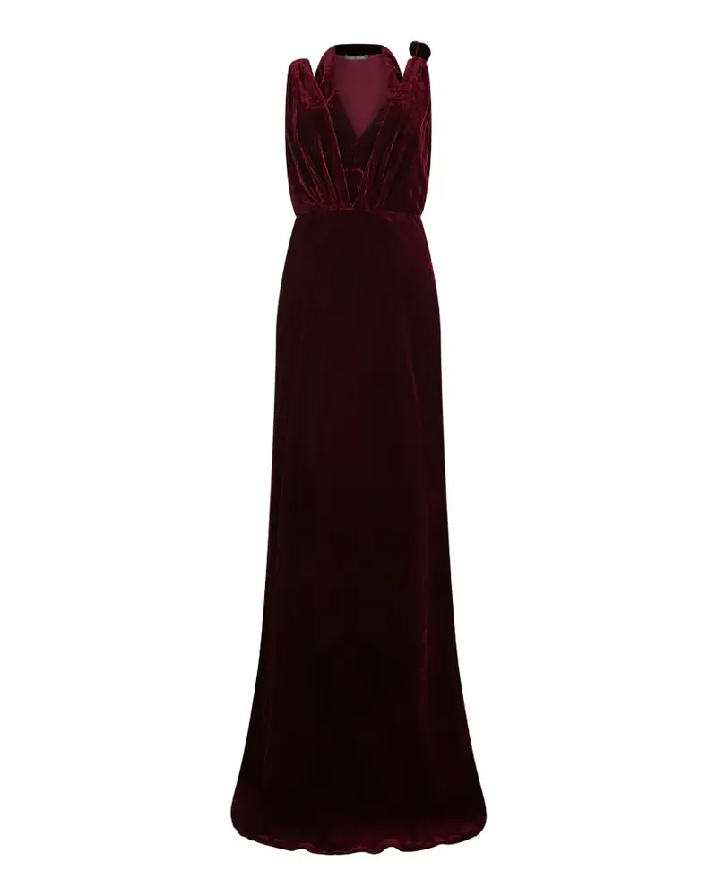 Alberta Ferretti Neckholder-Kleid aus Samt - Rot Rot