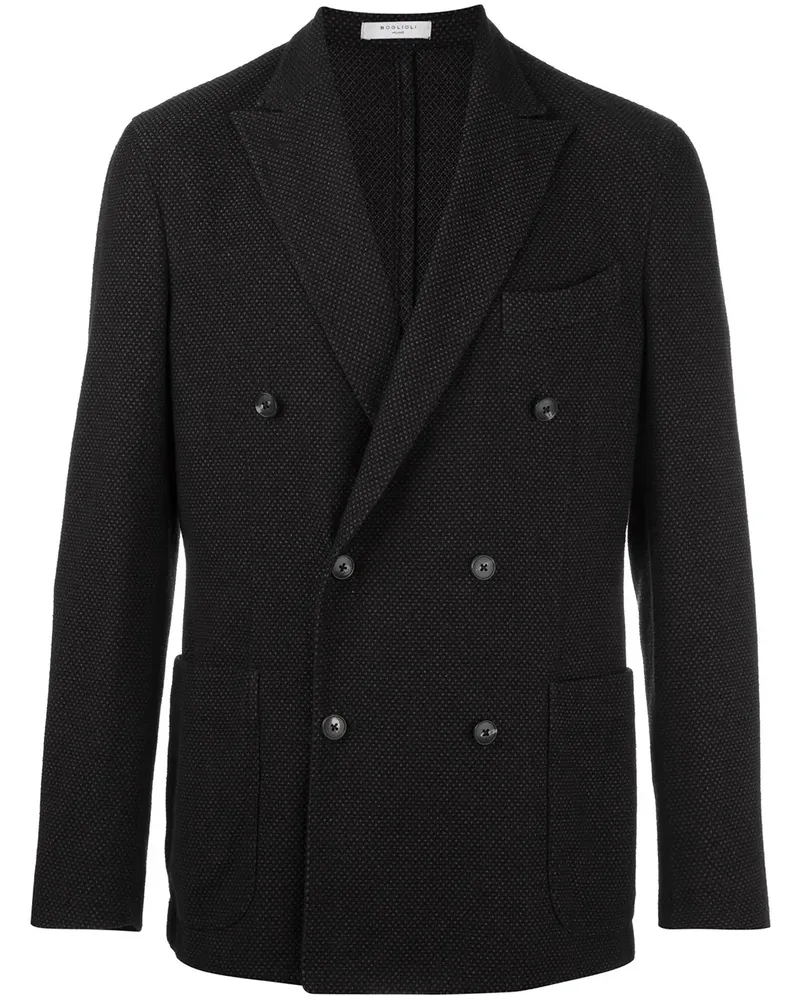 Boglioli Doppelreihiger Mantel - Schwarz Schwarz