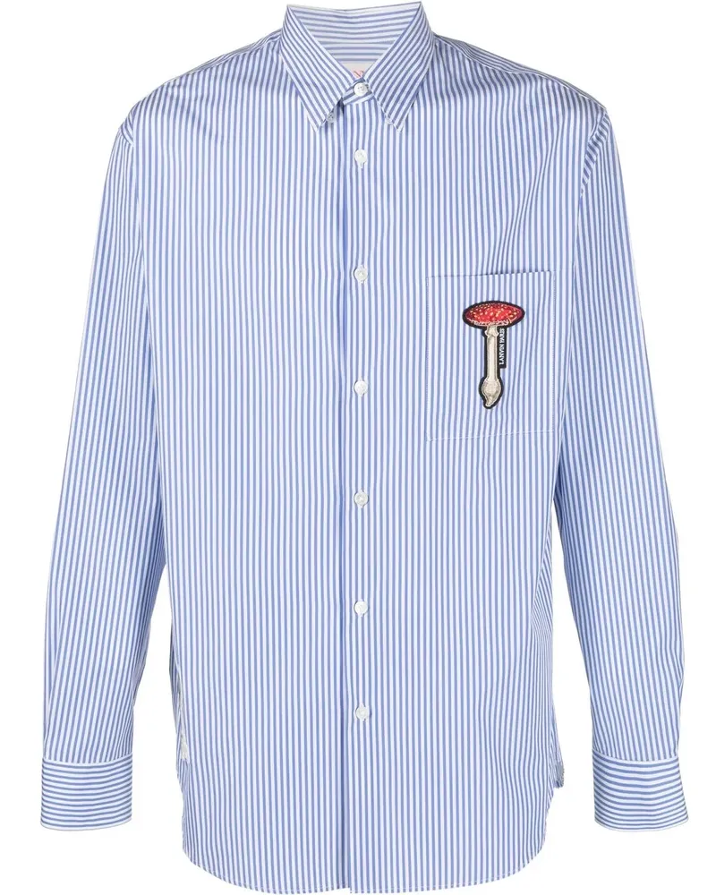 Lanvin Gestreiftes Hemd mit Patch-Detail - Blau Blau