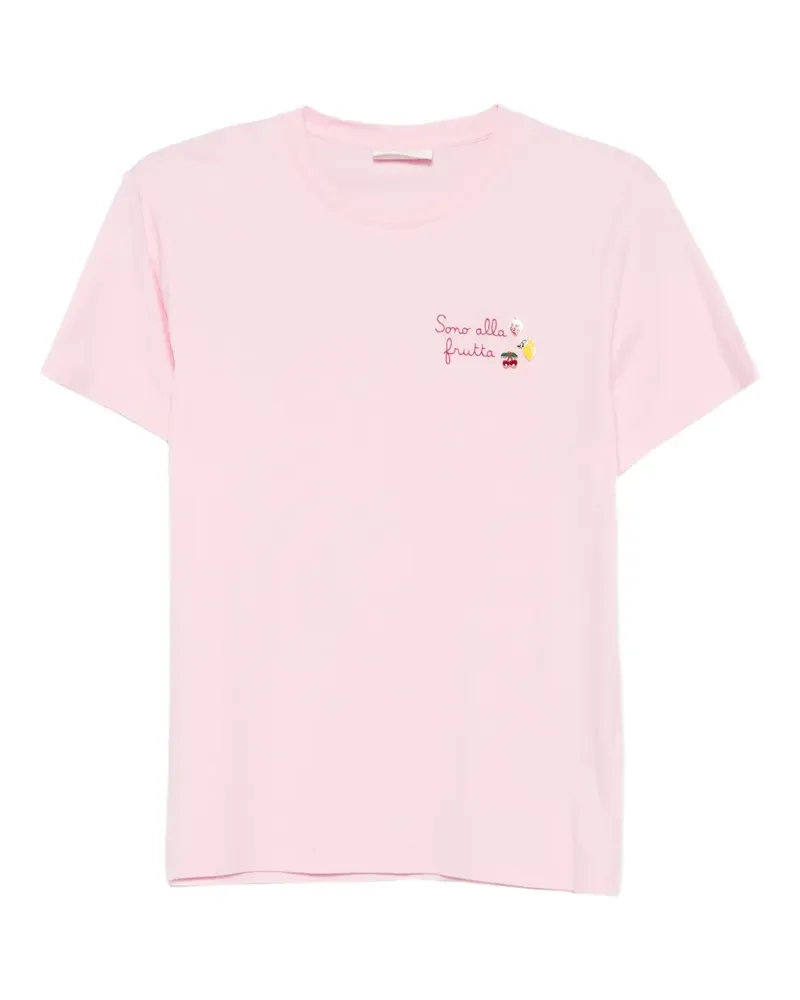 MC2 Saint Barth Emilie embroidered-motif cotton T-shirt - Rosa Rosa