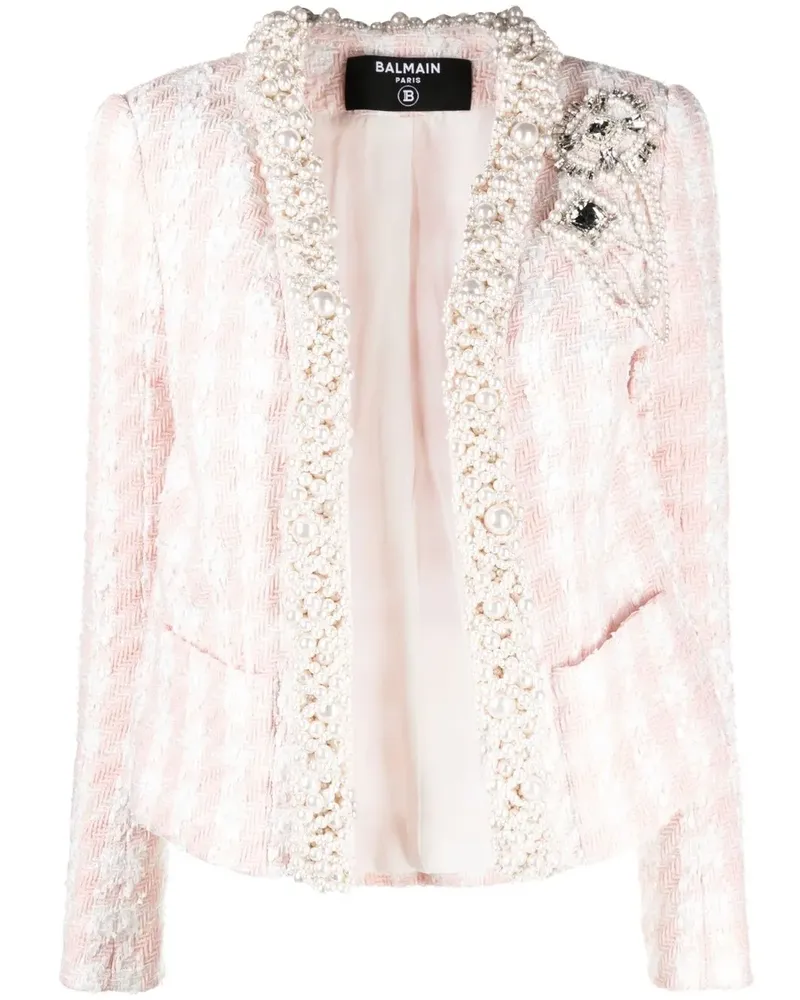 Balmain Verzierte Tweed-Jacke - Weiß Weiß