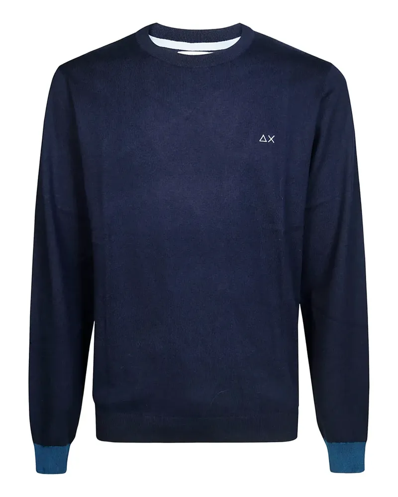 Sun68 Pullover mit Ellenbogen-Patches - Blau Blau