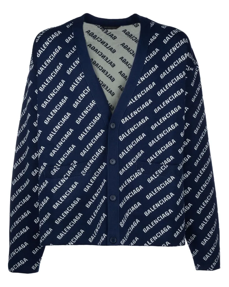 Balenciaga Cardigan mit V-Ausschnitt - Blau Blau