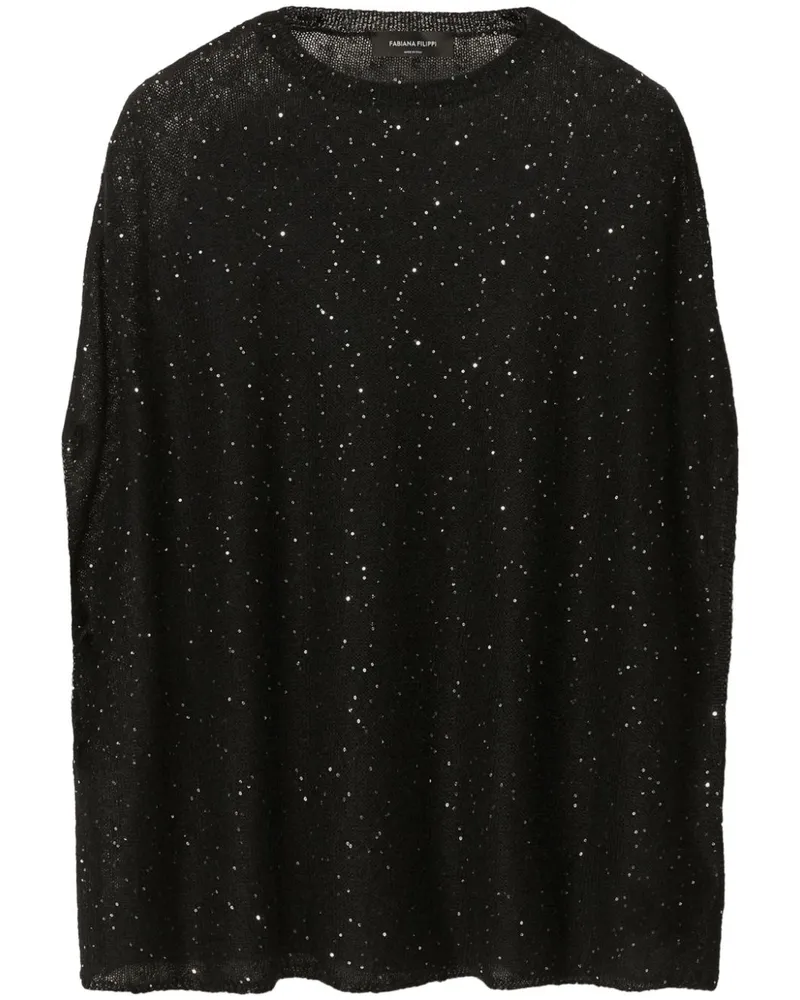 Fabiana Filippi Gestricktes Cape - Schwarz Schwarz