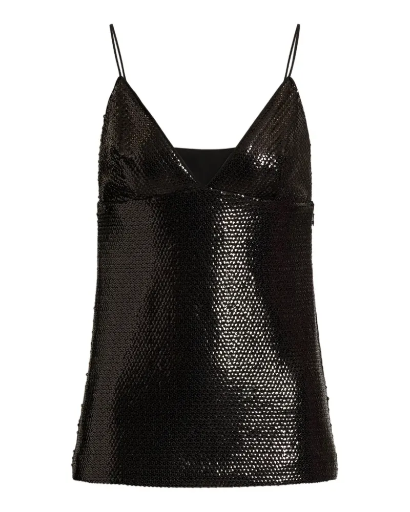Alberta Ferretti Top mit Pailletten - Schwarz Schwarz