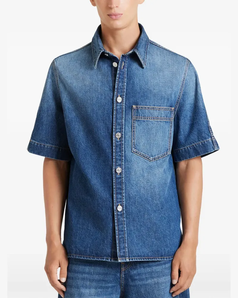 Givenchy Couture Seam Hemd aus blauem Denim Blau