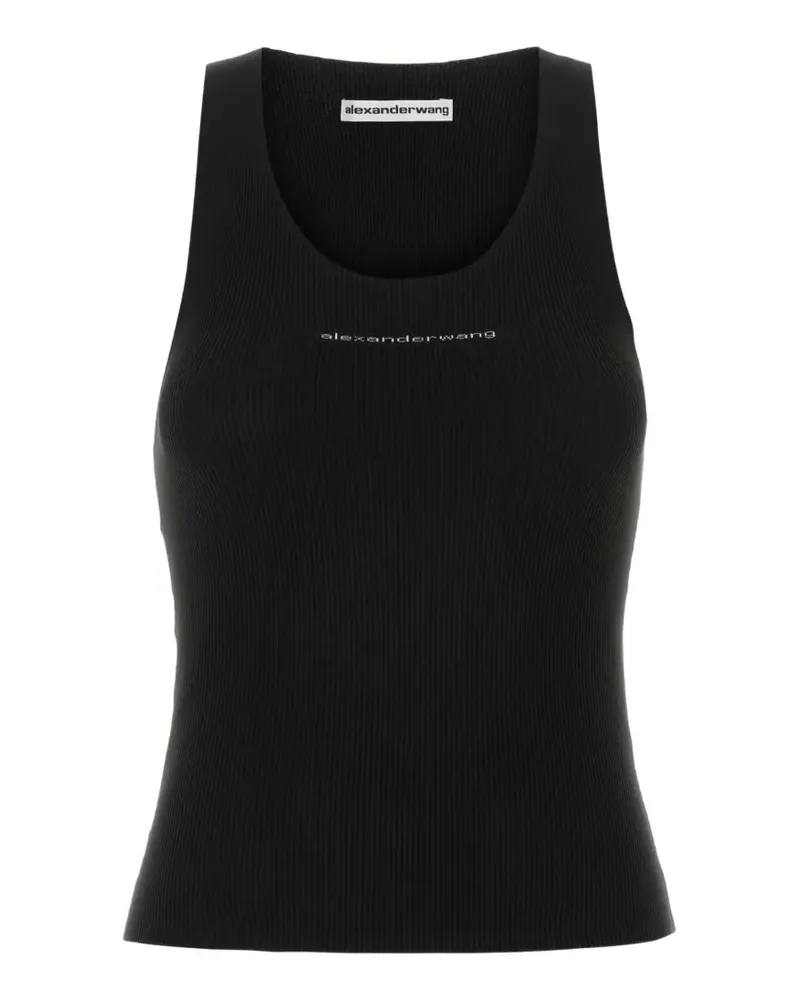 Alexander Wang logo-print ribbed tank top - Schwarz Schwarz