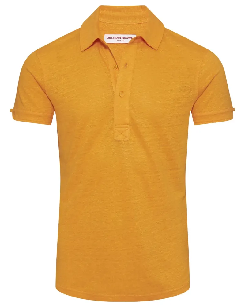Orlebar Brown Sebastian Poloshirt aus Leinen - Gelb Gelb