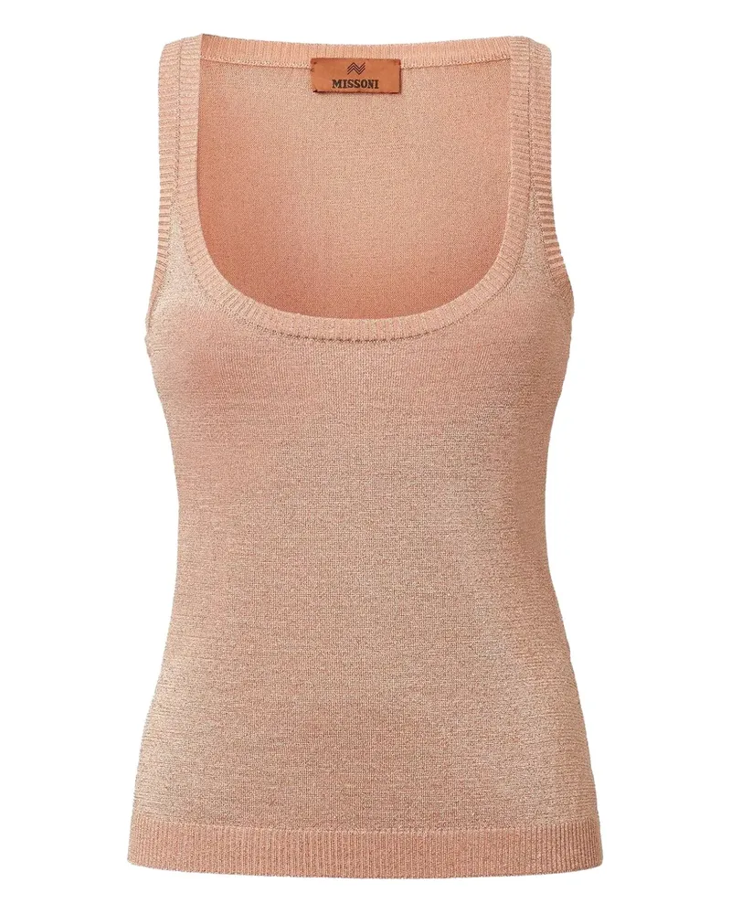 Missoni scoop-neck metallic-knit top - Rosa Rosa