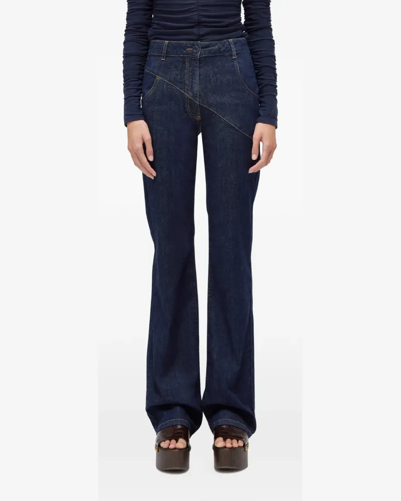 Blumarine asymmetric-seam high-waisted jeans - Blau Blau