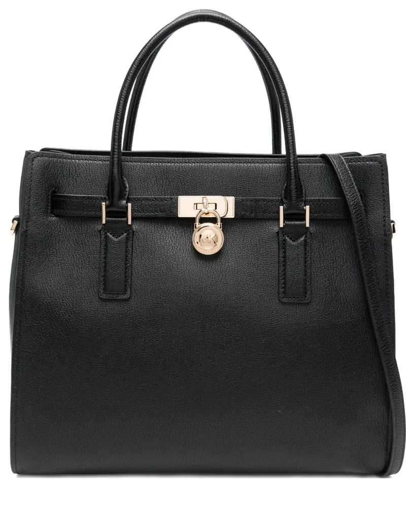 Michael Kors Große Hamilton Moderne Tote Bag mit Schloss - Schwarz Schwarz