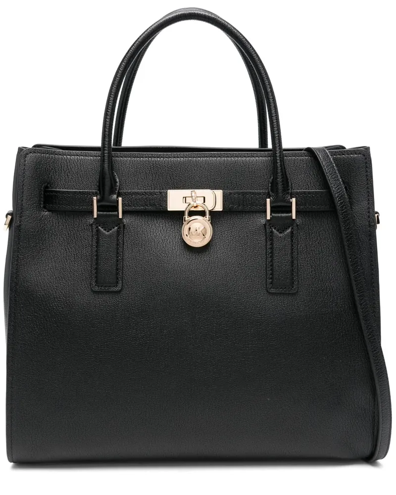 Michael Kors Große Hamilton Moderne Tote Bag mit Schloss - Schwarz Schwarz
