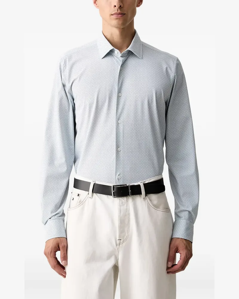 JOOP! geometric-print long-sleeve shirt - Blau Blau