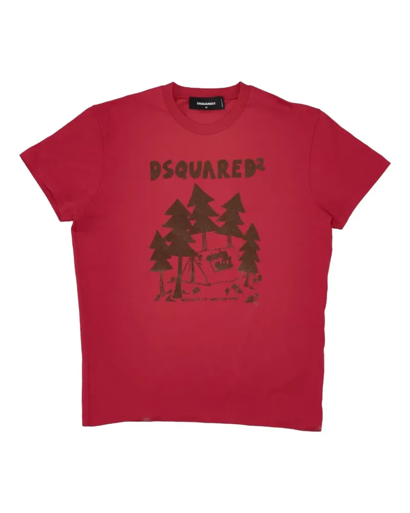 Dsquared2 T-Shirt mit grafischem Baum - Rot Rot