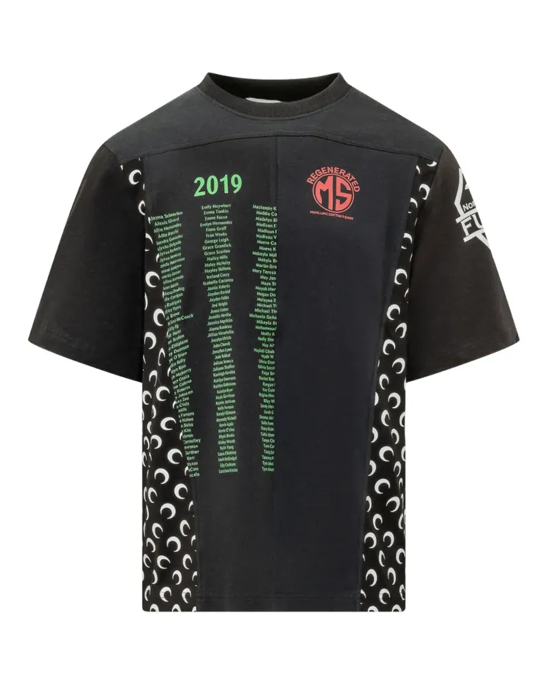 Marine Serre T-Shirt mit grafischem Print - Schwarz Schwarz