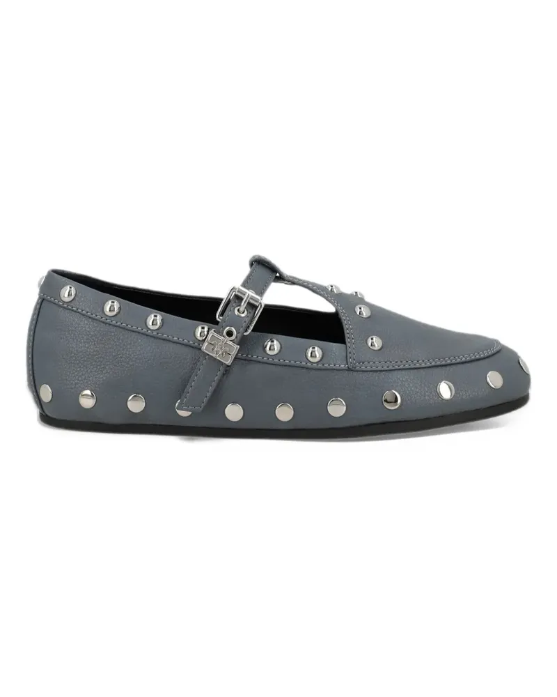 Ganni Ballerinas mit Schnallenriemen - Grau Grau