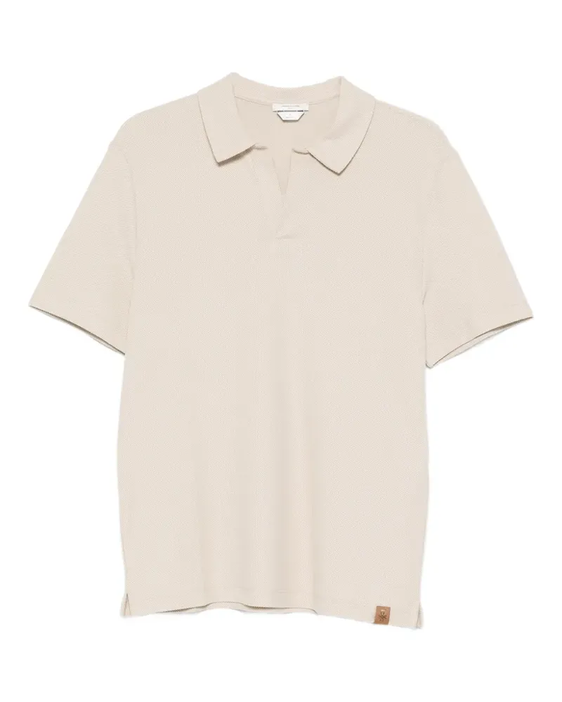 Jacob Cohën T-Shirt aus Piqué mit V-Ausschnitt - Nude Nude
