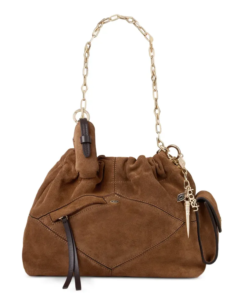 ba&sh Mini June Schultertasche mit Kettengliedern - Braun Braun
