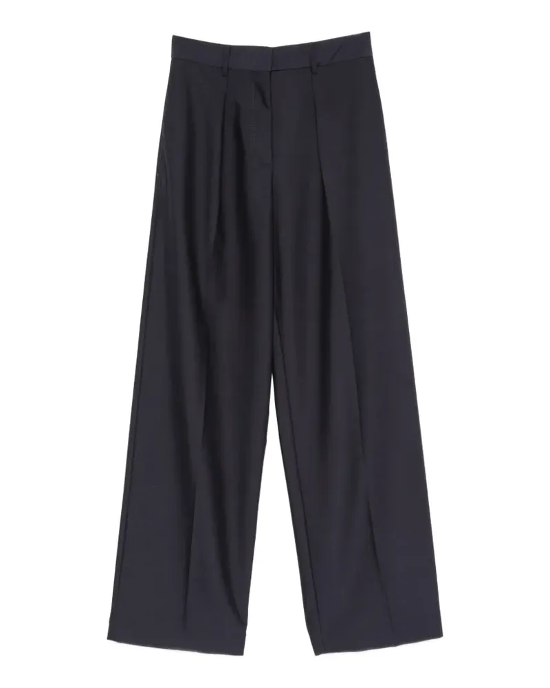 forte_forte Wide-Leg-Hose mit Bundfalten - Blau Blau