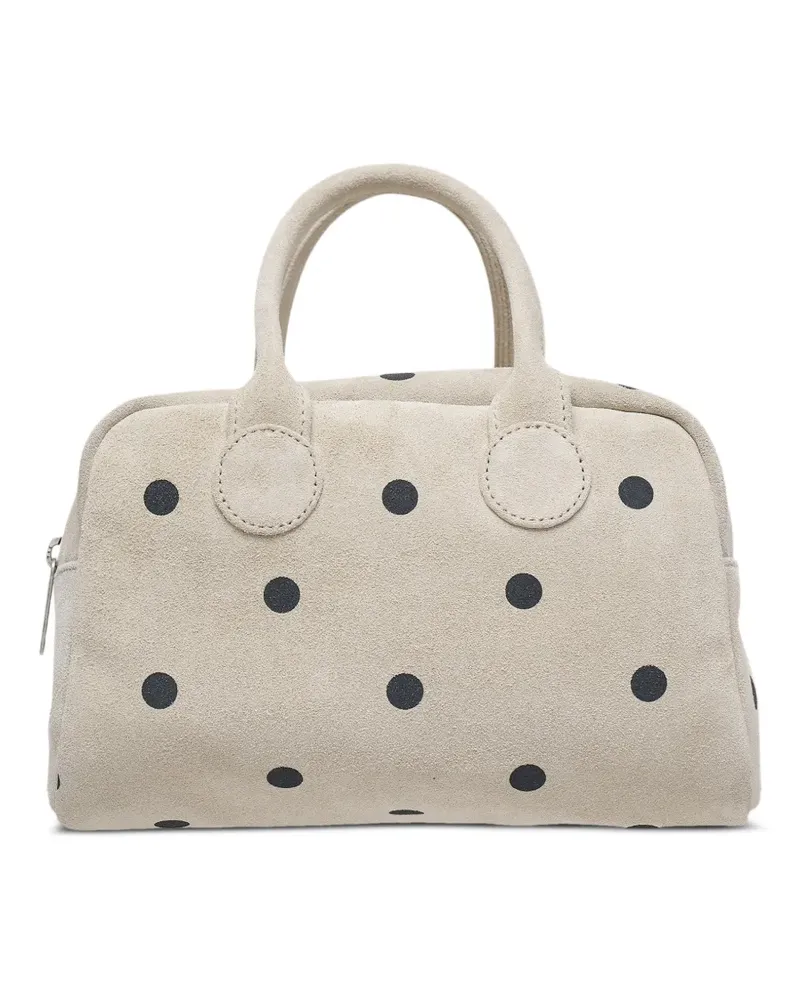 Marge Sherwood small Boat Shopper polka-dot leather tote bag - Nude Nude