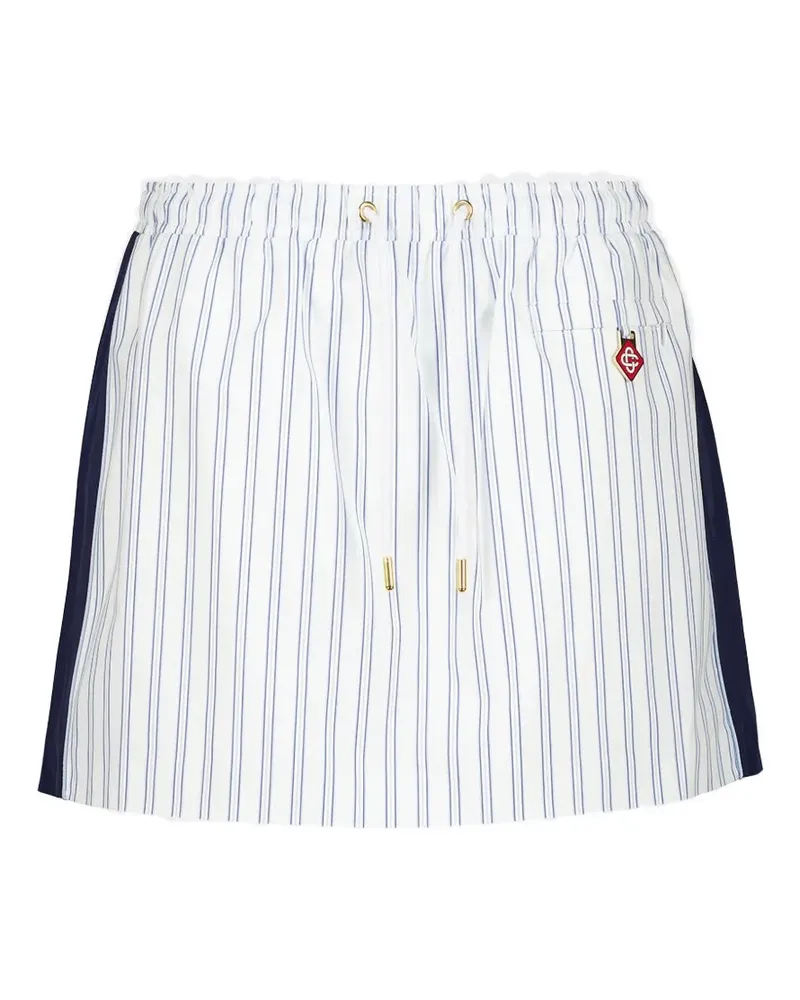 Casablanca Paris pinstripe-print drawstring mini skirt - Weiß Weiß