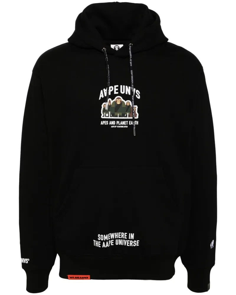 BAPE Hoodie mit Logo Schwarz