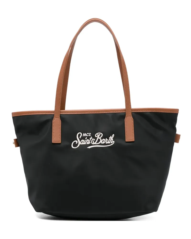 MC2 Saint Barth Mittelgroße City Tote Bag mit Stickerei - Schwarz Schwarz