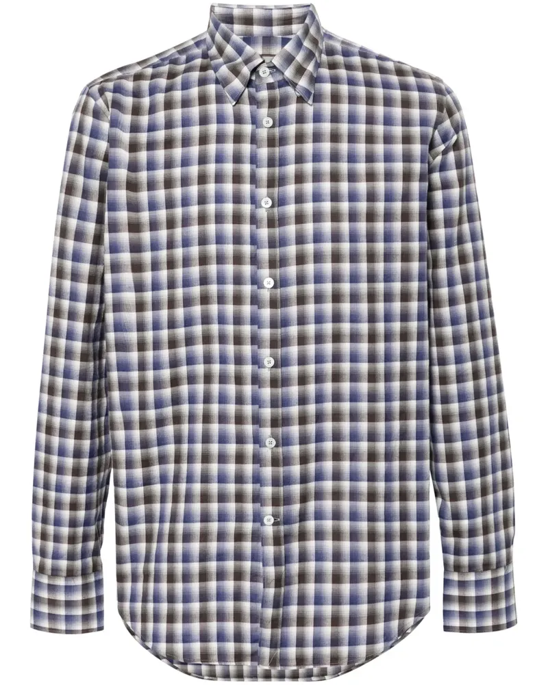 Canali Kariertes Hemd - Blau Blau