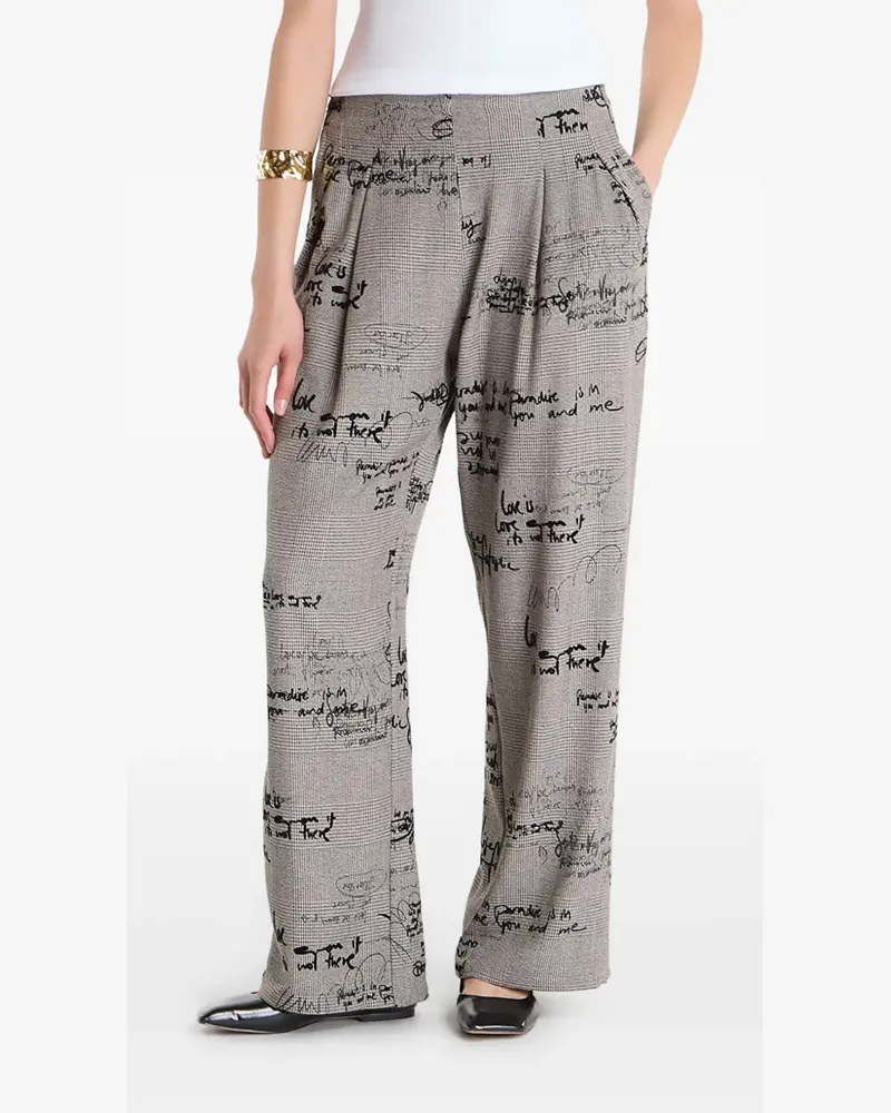 Desigual check-print pleated trousers - Grau Grau