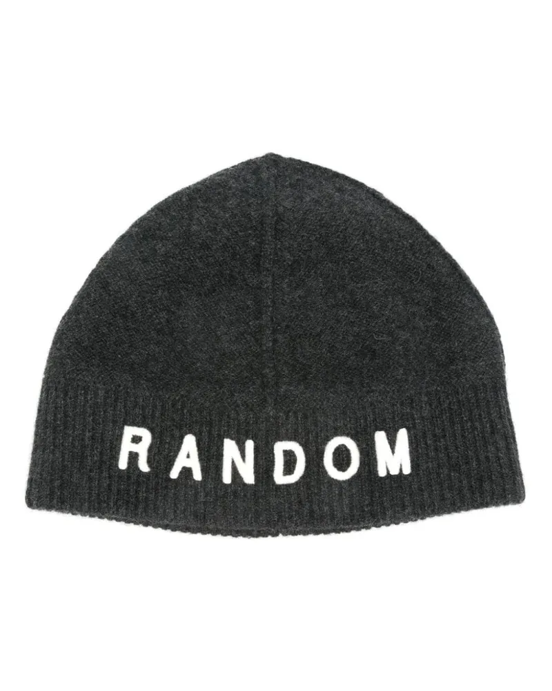 Random Identities Gebürstete Beanie mit Logo-Stickerei Grau