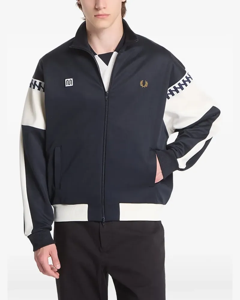 Fred Perry Bestickte Jacke mit Kontrasteinsätzen - Blau Blau