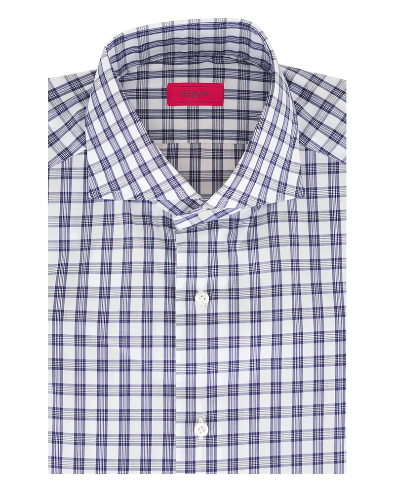 Isaia Kariertes Hemdkleid - Weiß Weiß