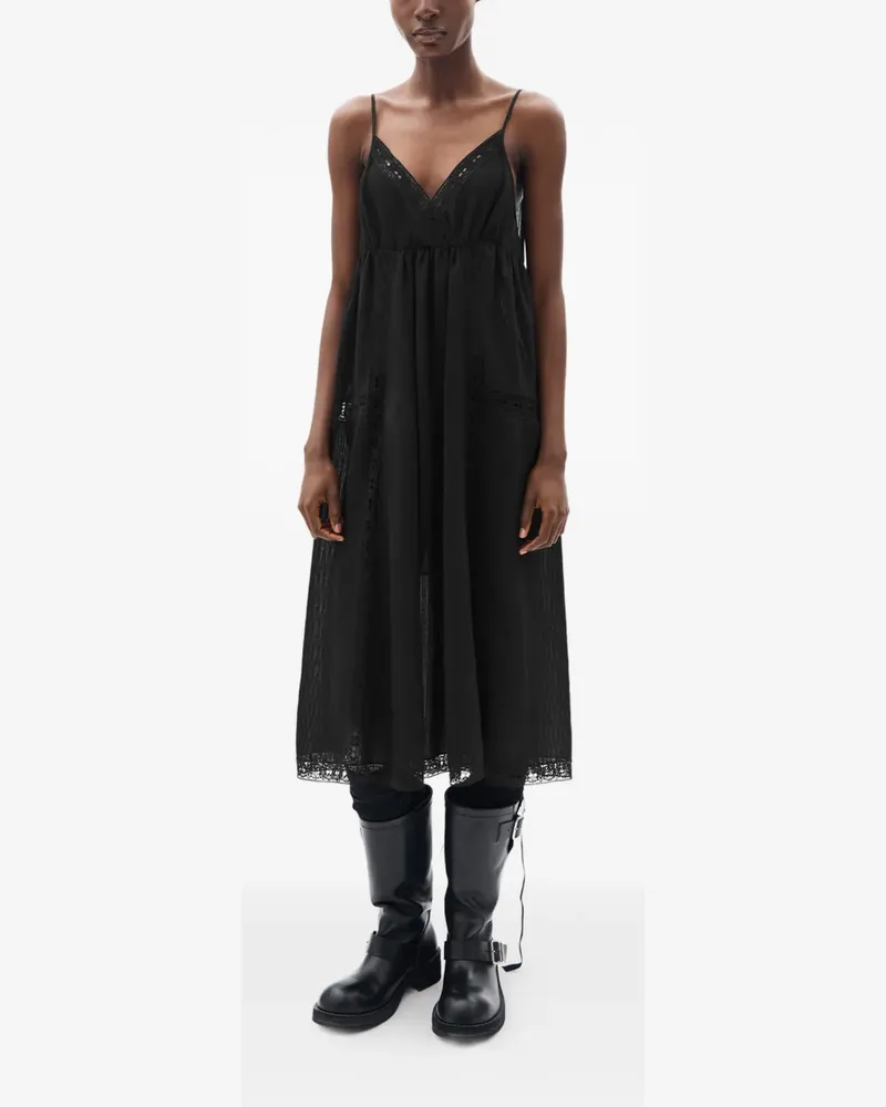 Ann Demeulemeester Elen Midikleid - Schwarz Schwarz