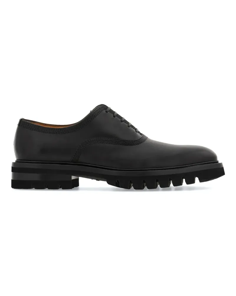 Ferragamo Oxford-Budapester mit dicker Lauffläche - Schwarz Schwarz