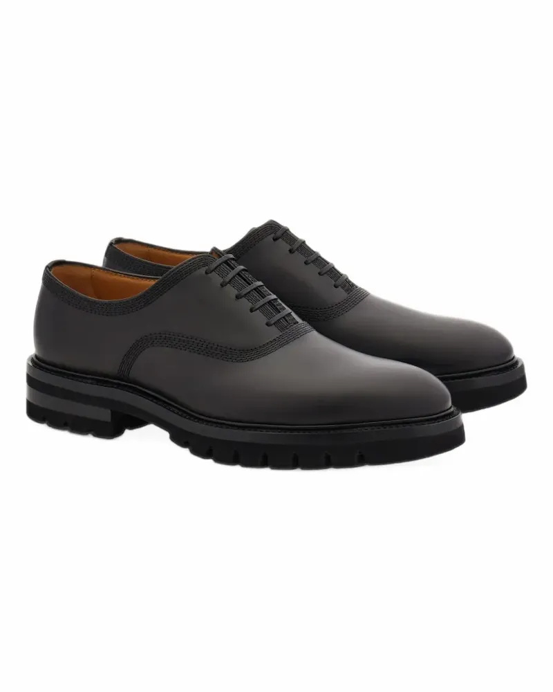 Ferragamo Oxford brogues with chunky tread - Schwarz Schwarz
