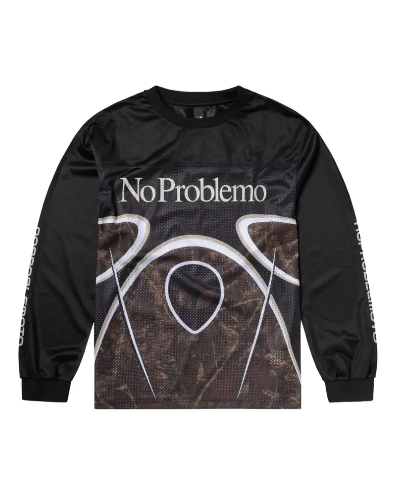 Aries T-Shirt mit Mesh-Einsatz - Schwarz Schwarz