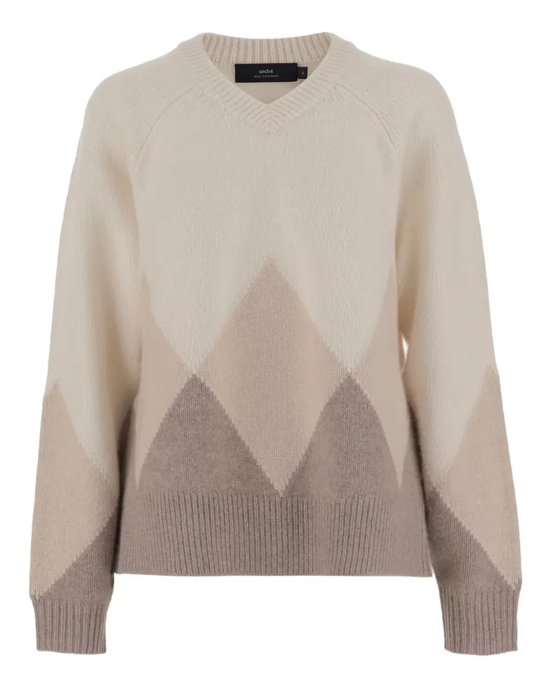 arch4 Kaschmirpullover mit Rautenmuster - Nude Nude